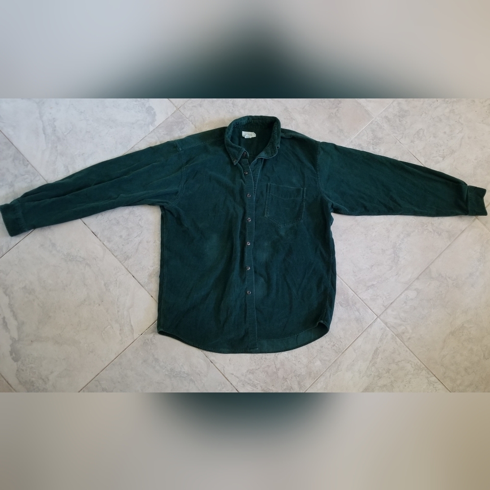 J. Crew Green Corduroy Shirt Jacket 100% Cotton